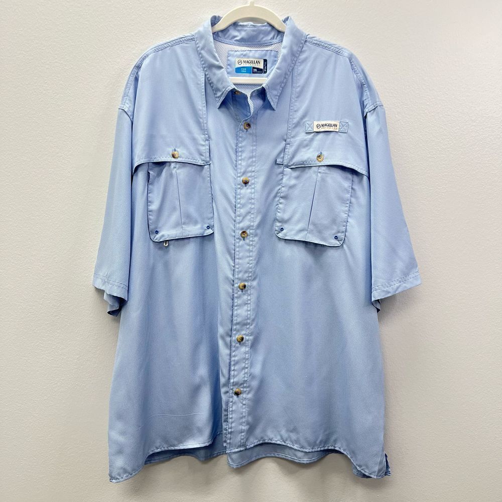 Magellan Men's Outdoor Fishing Shirt Light Blue Size 3XL